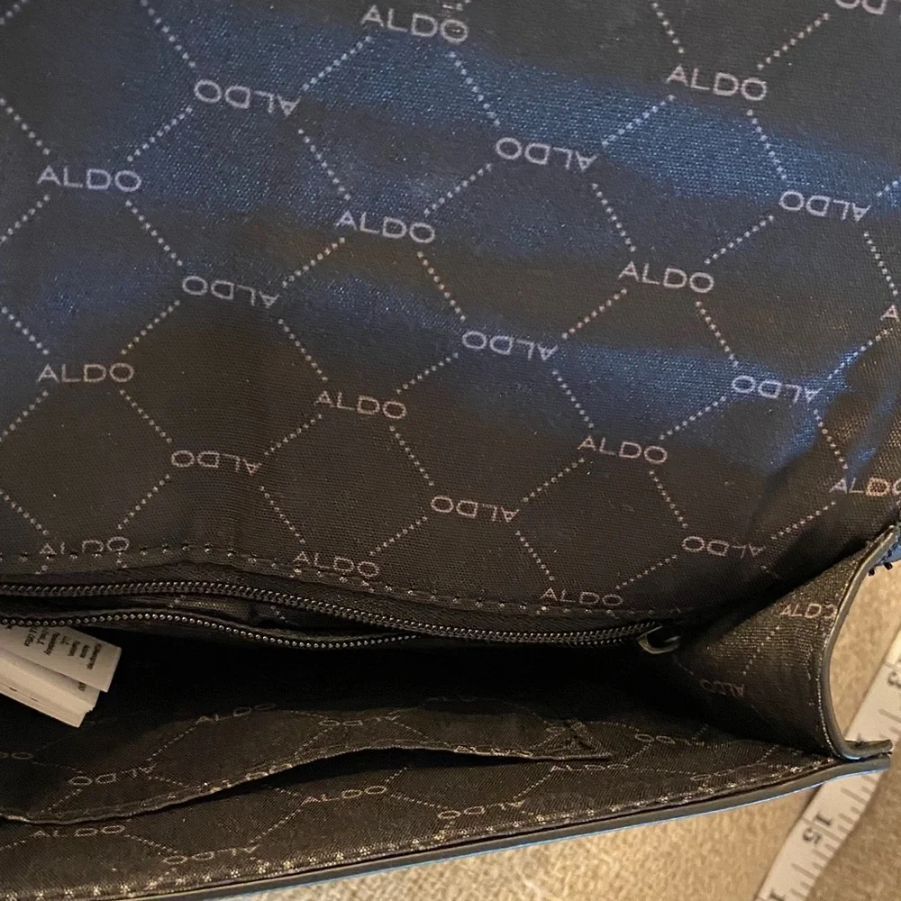 Aldo Black White Snake Print Crossbody Bag Chain Strap + Coin Pouch - Picture 5 of 8